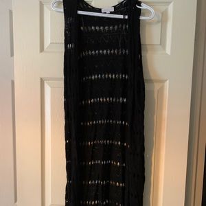Black long dress vest